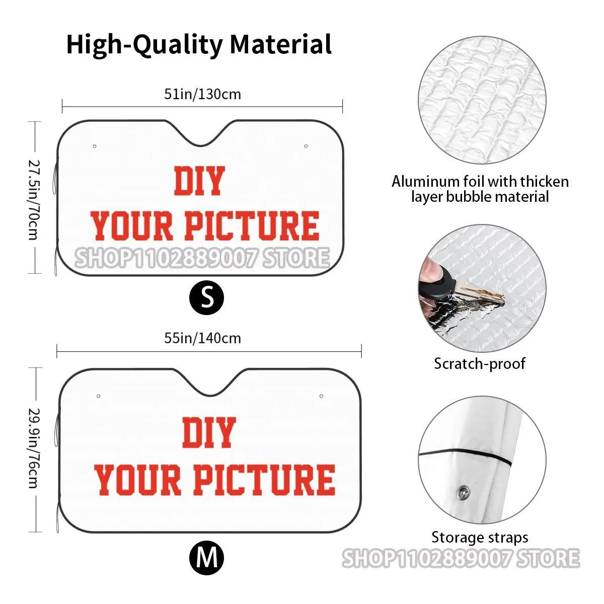 DIY Your Picture Windshield Sunshade Customized Aluminium Foil Car Window Windscreen Cover Sunscreen Curtain windshield sunshade car sunshade windshield sun shade