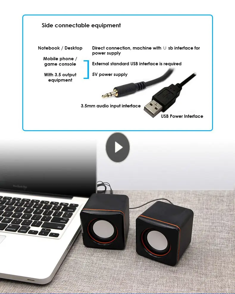 Portable35mmAudioJackPcSoundBoxUsbPoweredMultimediaDesktop