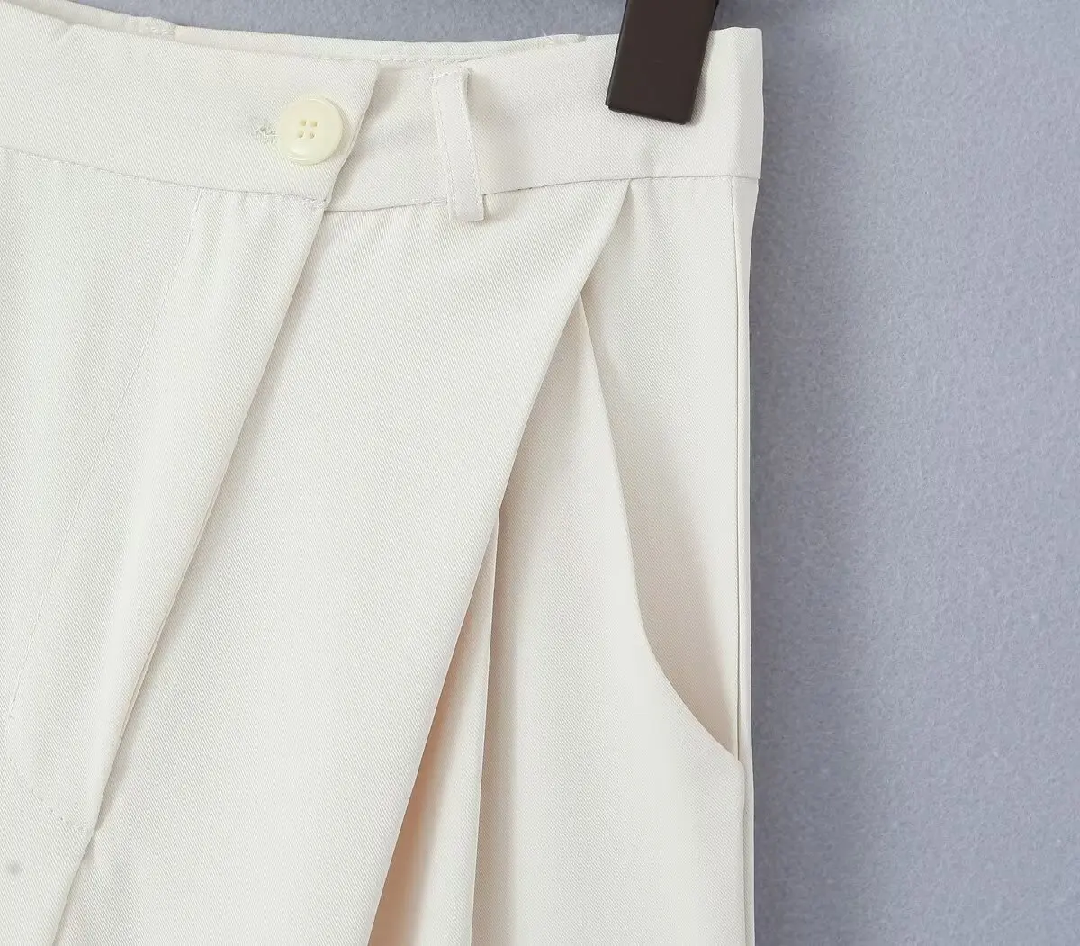Maxdutti Fashion Women's French Loose Suit Pants High Waist Retro Asymmetric Casual Pants Solid Trousers Women
