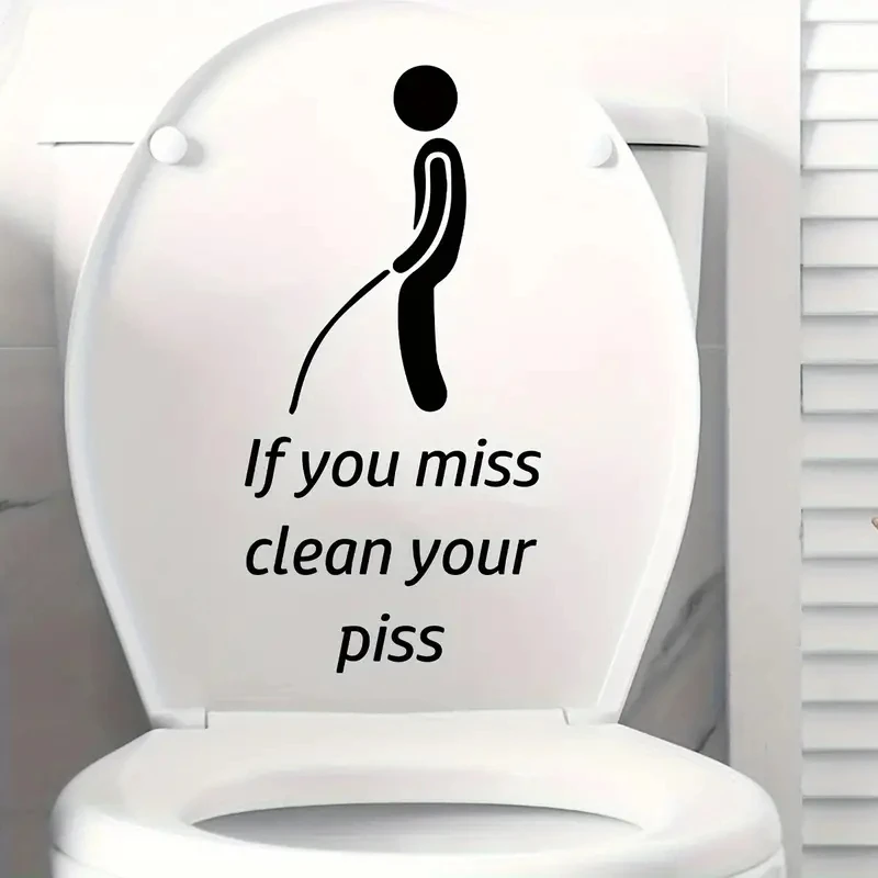1 pc Toilet Sticker Self Adhesive Vinyl Waterproof Wall Art Decal Washroom WC Decor
