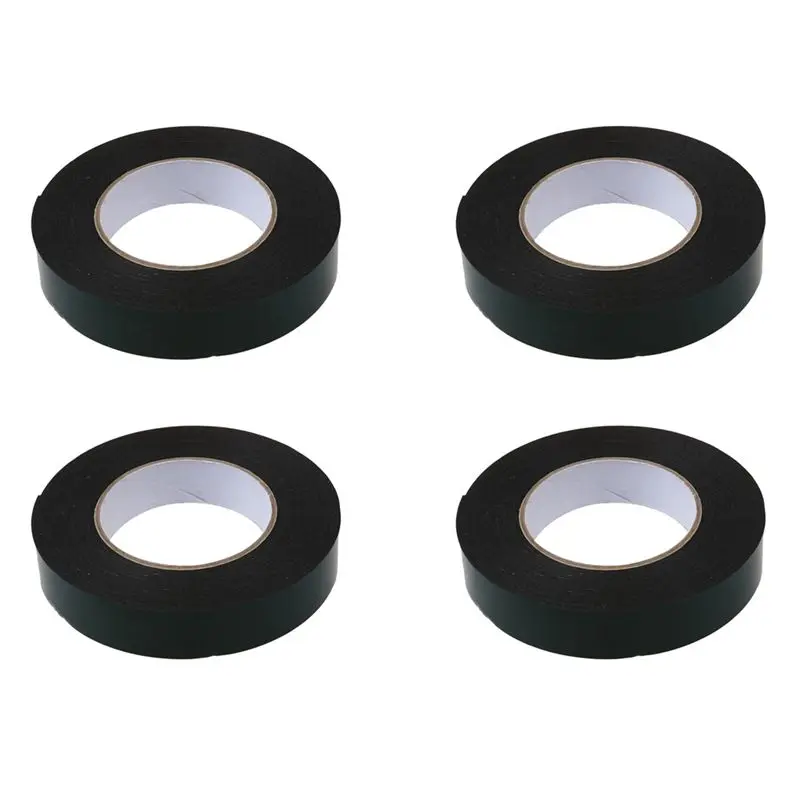 4X 검정색 초강력 영구 양면 자체 접착 폼 자동차 트림 바디 테이프 폭:25Mm