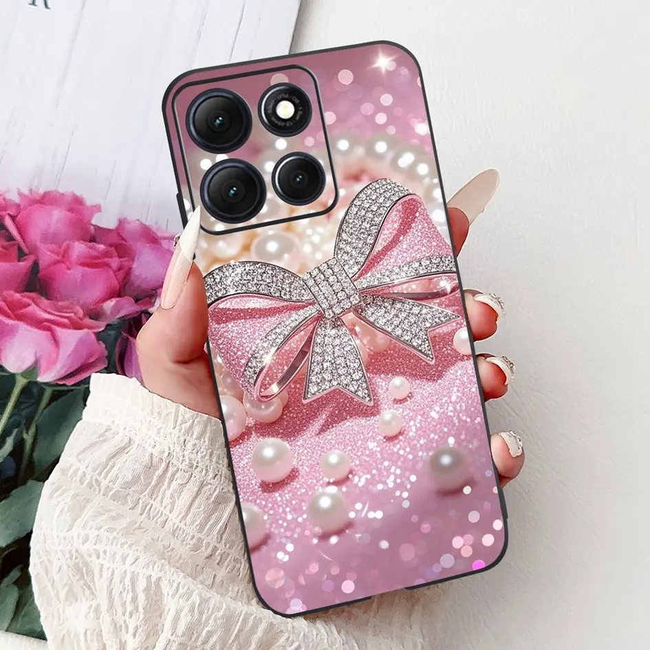 Floral Bamboo Cat Cartoon Soft Silicone Back Cover