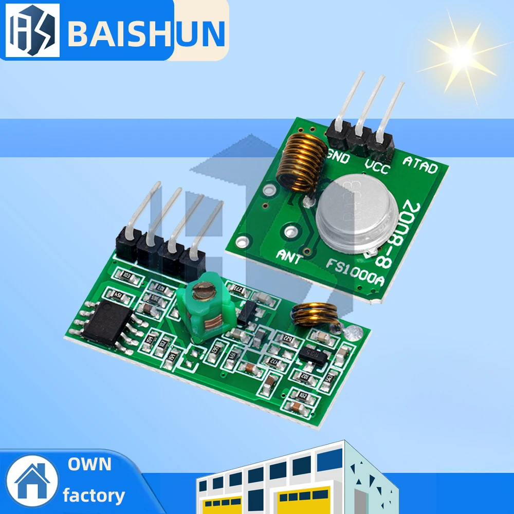433 Mhz RF Transmitter and Receiver Module Link Kit for ARM/MCU WL DIY ...