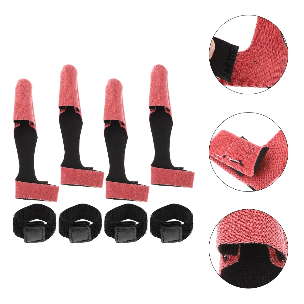 

4 Sets Fishing Rod Protector Guard Tip Caps Pole Sleeves Red Suits Tool Outdoor Outfit Shield