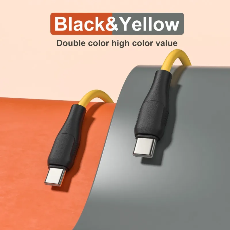 1-2개 60W 고속 충전 듀얼 헤드 타입 C 케이블 범용 USB C to USB C 고속 데이터 전송 충전기 코드 휴대폰