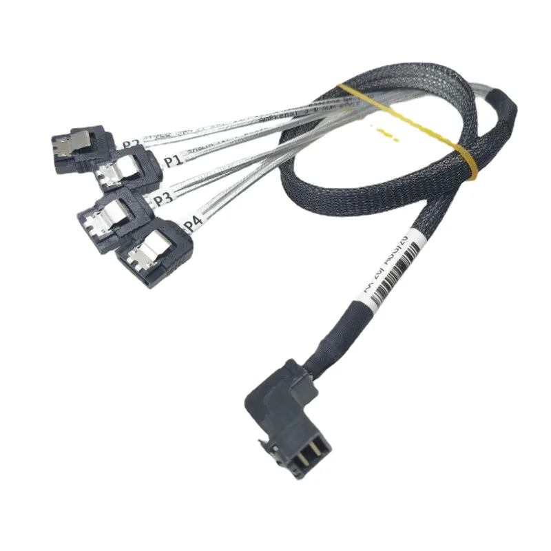 90 Grad rechtwinkliges internes 12Gb/s HD 36P Mini SAS SFF-8643 zu 4 x SATA Kabel für Festplatten-Datenübertragung 50CM