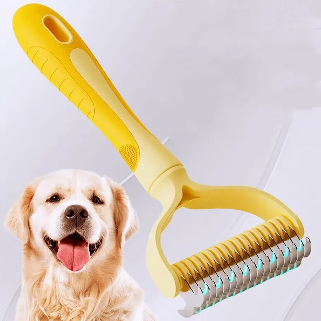 Dog Comb Stainless Steel Dog Brush Double-sided Combs for Cat Hair Knot Opening Pet Hair Remover Pet Grooming Knife Dogs Brush 3