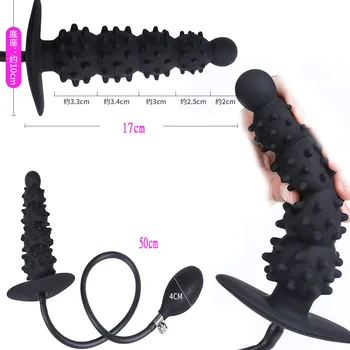 40cm*12cm Inflatable Dildo Anal Plug Built-in pillar Huge Butt Plug Vagina Anus Expansion Prostate Massage Ass Dilator Sex Toy 5