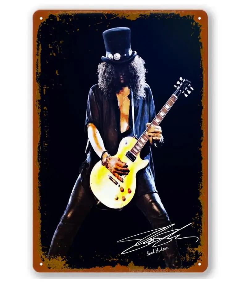 

Music Classic Slash Poster Tin Sign Vintage Metal Sign Bar Club Wall Art Decoration 8X12 Inches