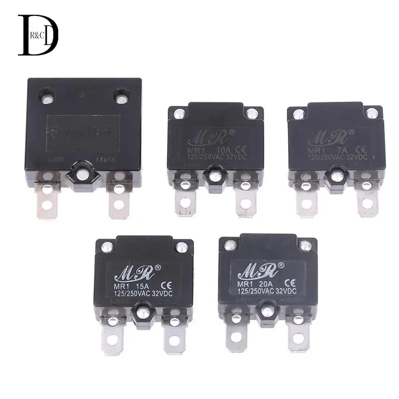 

7A-25A Automatic Reset Relay Fuse Therma Switch Circuit Breaker Current Overload Protector Kids Electric Car Accessories