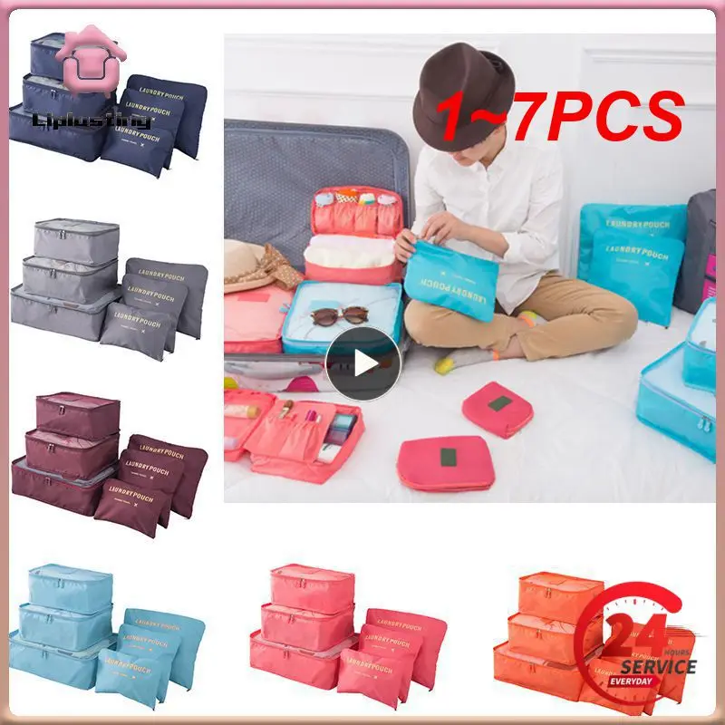 

1~7PCS travel storage bag set, for closets, closets, suitcases, thickened bags, travel manager, bags, shoe bags, cube bags