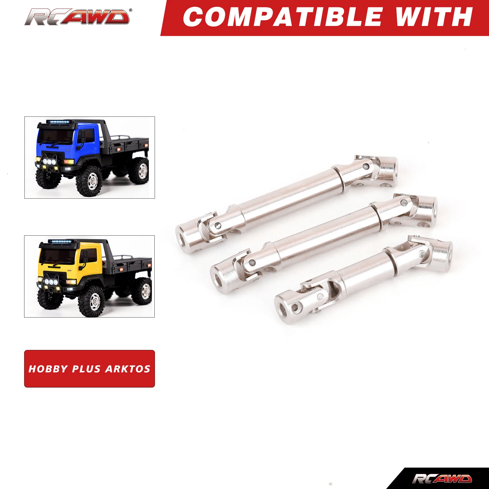 Arbre transmission RC alliage alu RCAWD pour HOBBY PLUS ARKTOS CR-18P 1/18