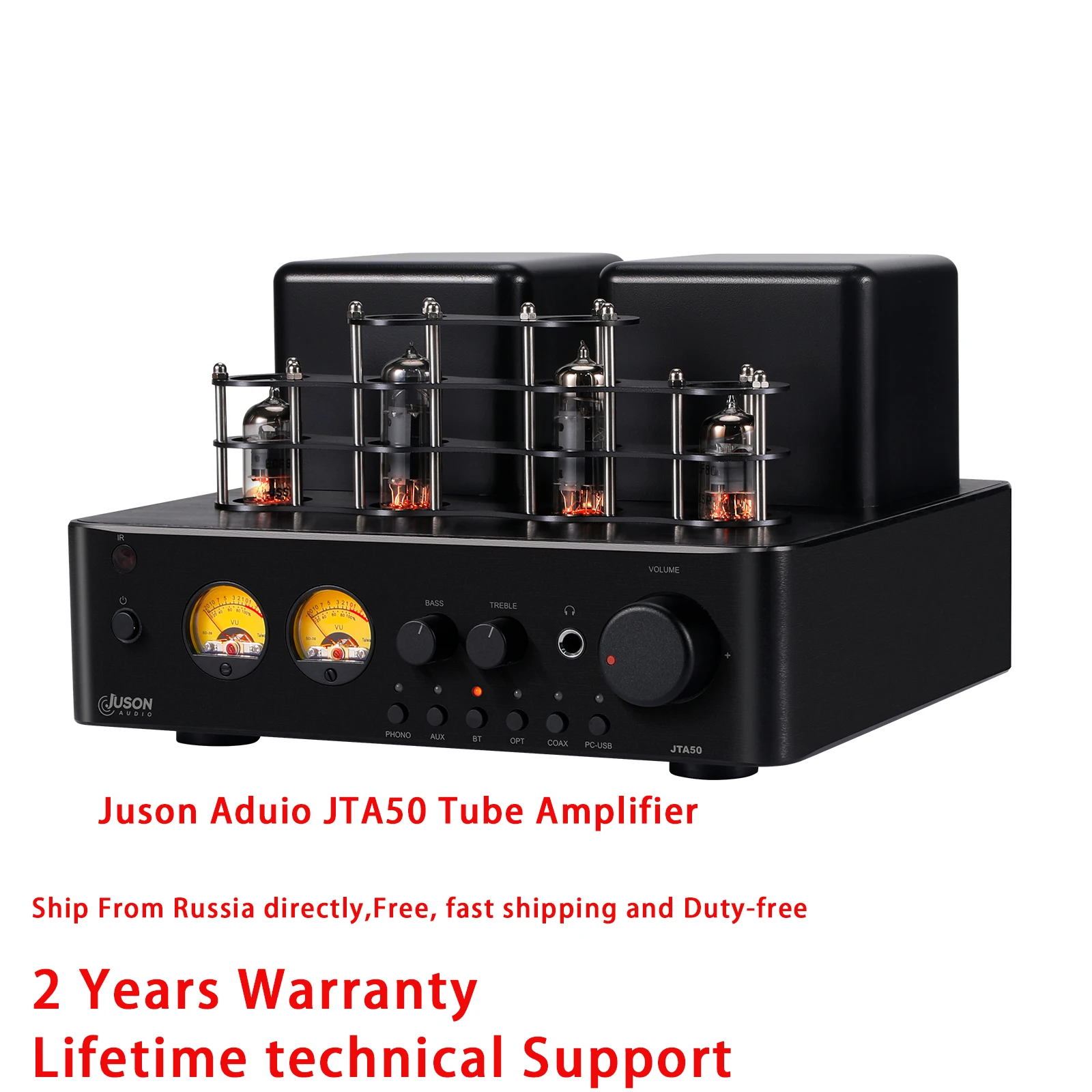 新品未使用Juson Audio JTA50 真空管アンプ Juson Audio JTA50 統合真空管アンプ BT5.0 ステレオ USB RCA オプト