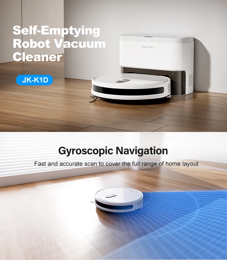 Purerobo K1D Robot Vacuum Cleaner Gyroscope Navigation Smart Speaker Fall Prevention Crash Prevention Sensor Home Sweeper Robot 2