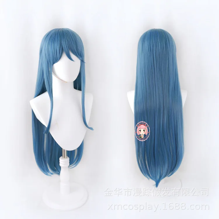 

Cosplay Anime 80CM Game Danganronpa Maizono Sayaka Wig Maizono Sayaka 80cm Blue Long Movies Hair Costume Role Play Wigs