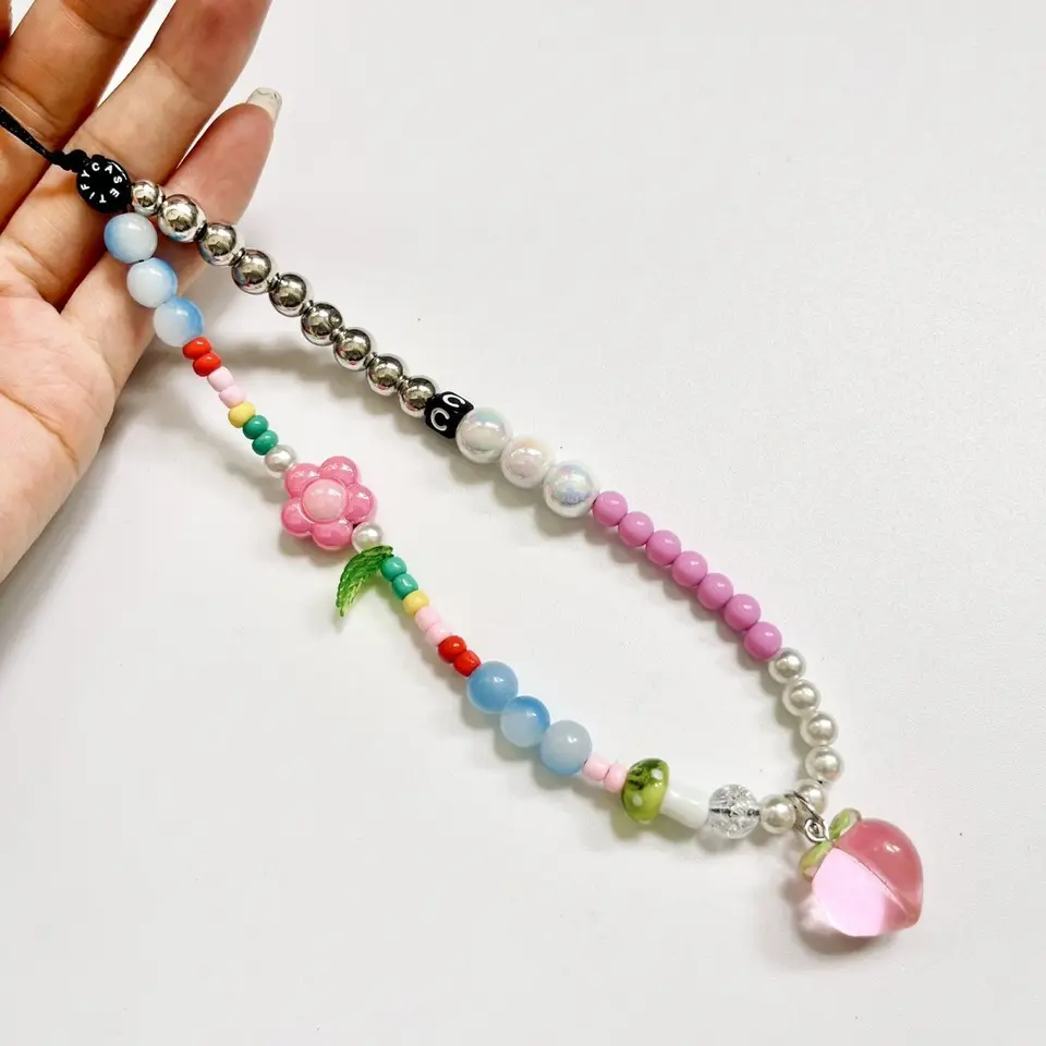 Cordino Per Telefono Y2K Con Papillon | Catena Estetica Con Perline, Stelle E Cuori | Antifurto E Anti-caduta | Regalo Donna