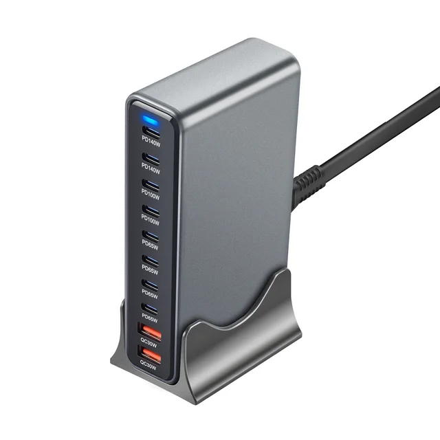 800W GaN Desktop Charger – 10-Port USB-C PD3.1 Fast Charging Hub 3