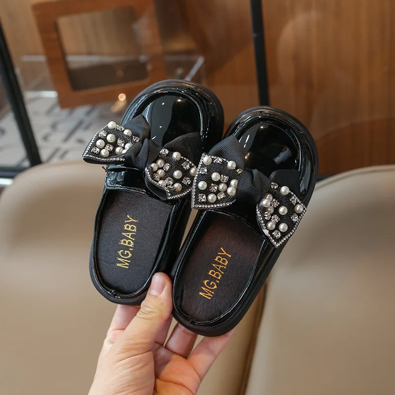 Girls Leather Shoes Autumn Korean Style Soft Bottom