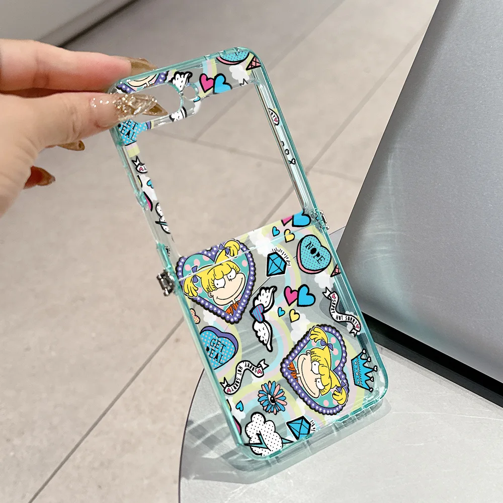 Cartoon Funny Rugrats Semi-Transparent Foldable Soft TPU Phone Case