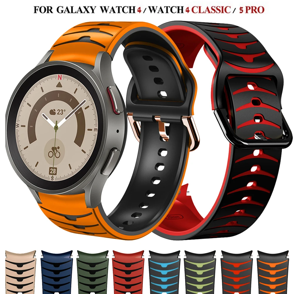 Cinturino In Silicone Da 20Mm Per Samsung Galaxy Watch 4/5/5 Pro/45Mm/44Mm/40Mm Smartwatch Braccialetto Galaxy Watch 4 Classic 46Mm
