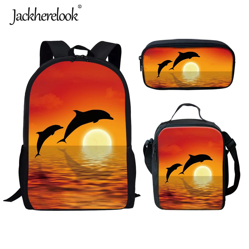 jackherelook-3pcs-set-cute-dolphin-kids-school-bags-students-schoolbag-3d-print-large-capacity-bookbag-teenager-backpack-mochila