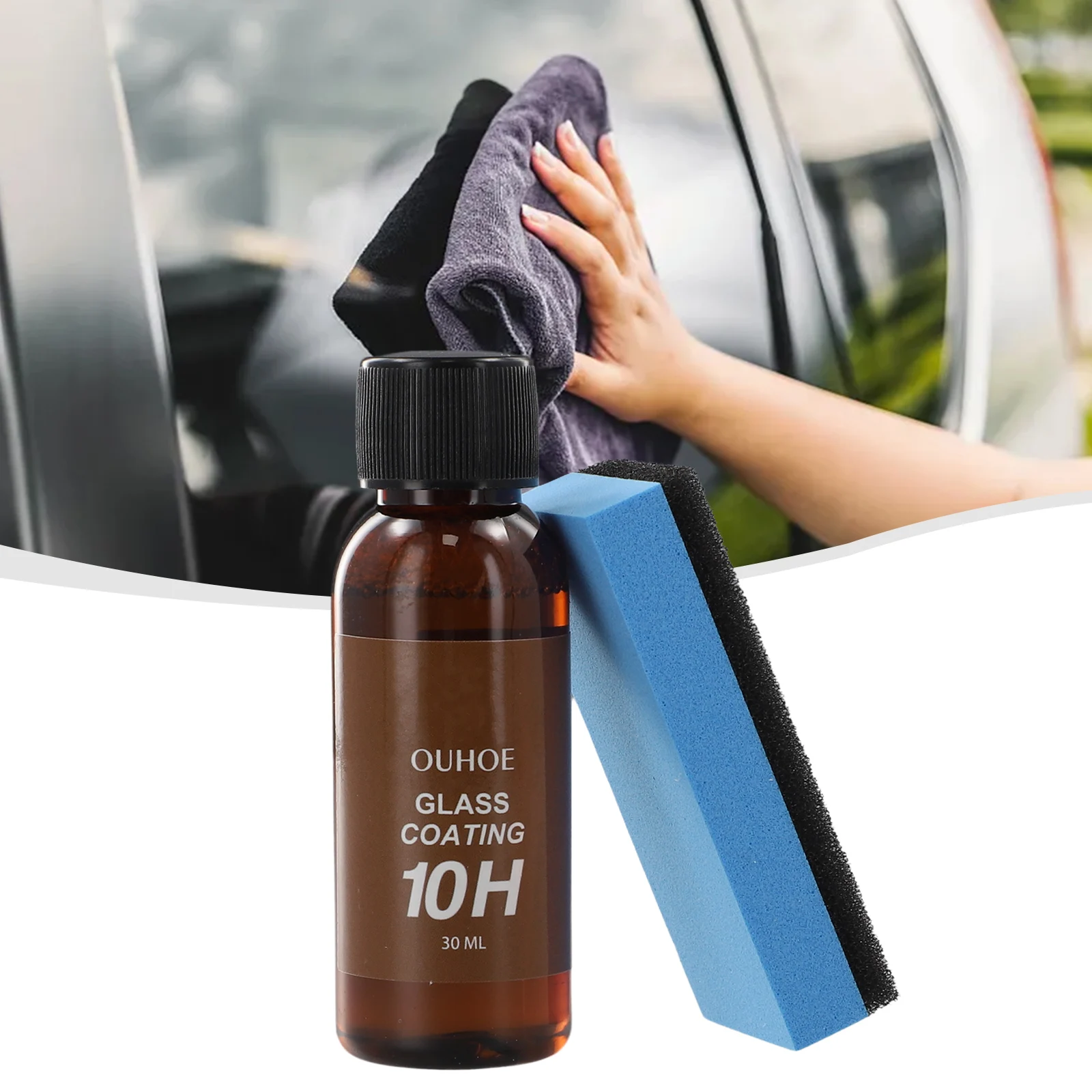 

30ml 10H Diamond Ceramic Glass Coating Care Wax Crystal Car Care For Front Windshield, Side Glass, Sunroof, Rearview Mirror