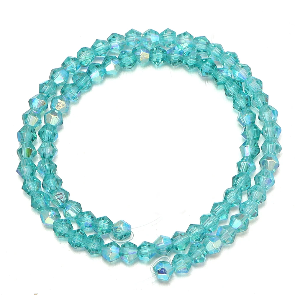 4mm Rainbow Bicone Crystal Beads - Faceted AB Color Sparkling Glass