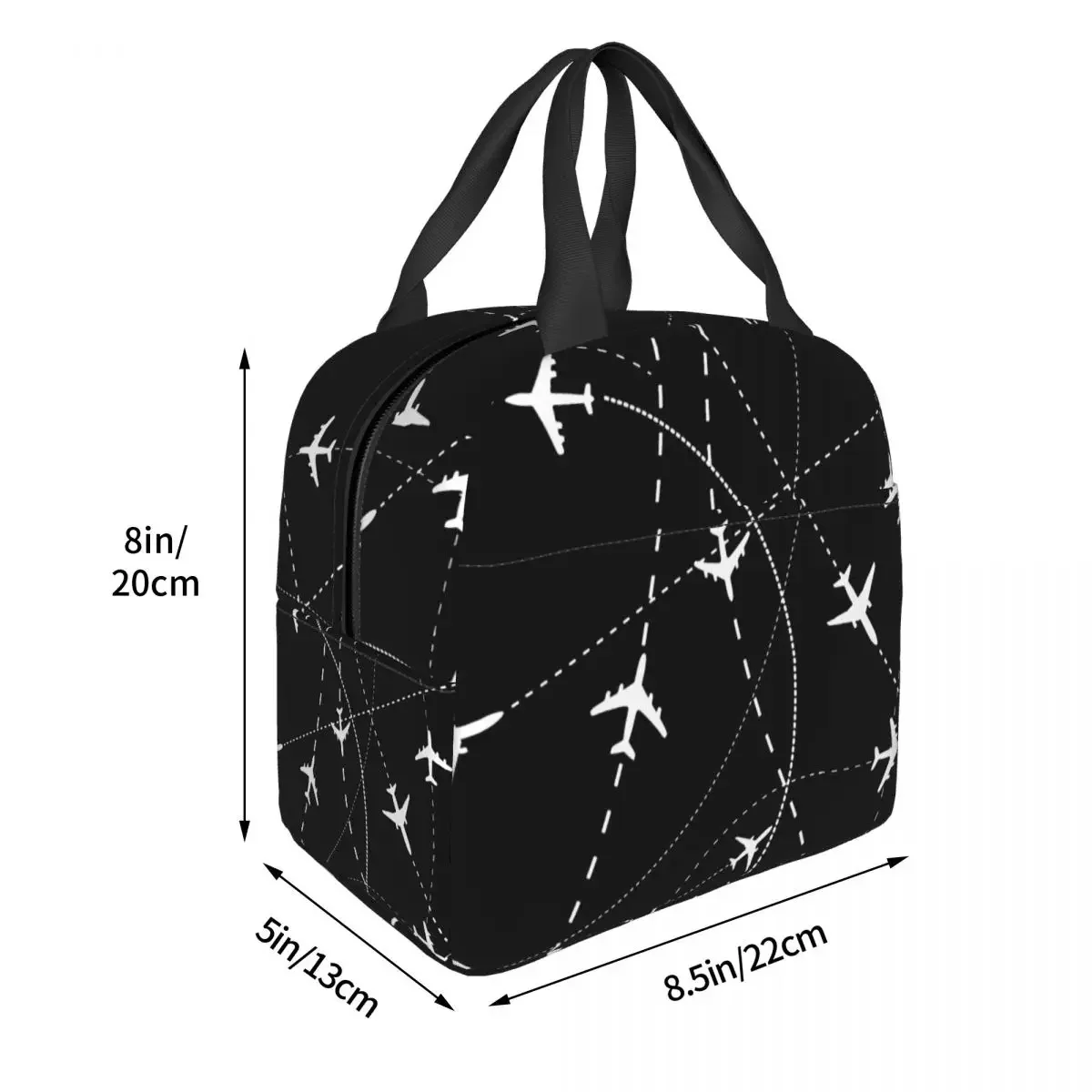 Night Flight Routes Insulated lunch bag Airplane Pilot Women Kids Cooler Bag Thermal Portable Lunch Box Ice Pack Tote