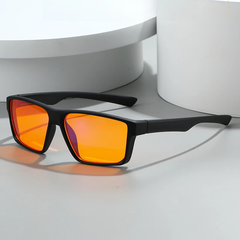 Universal Gaming Glasses with Red-Orange Lenses and Blue Light Protection
