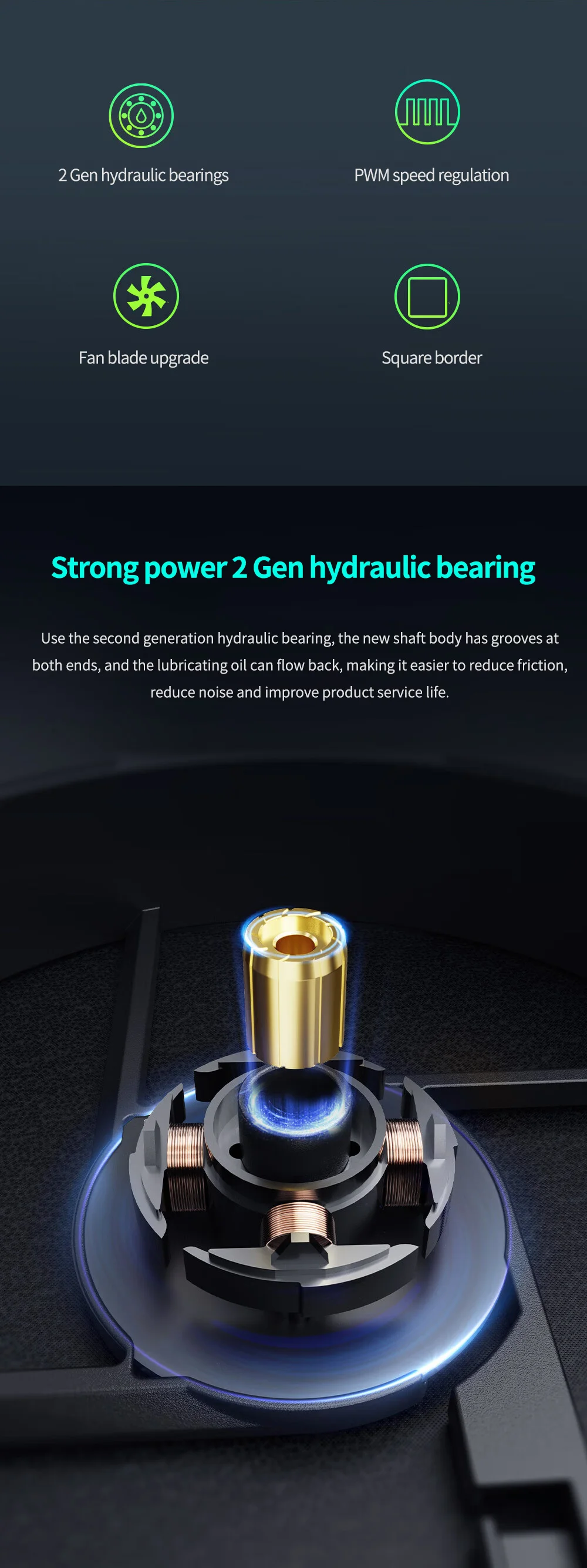 ID-COOLING AS-140 Computer Case Fan 14cm 4Pin PWM Intelligent Temperature Contro