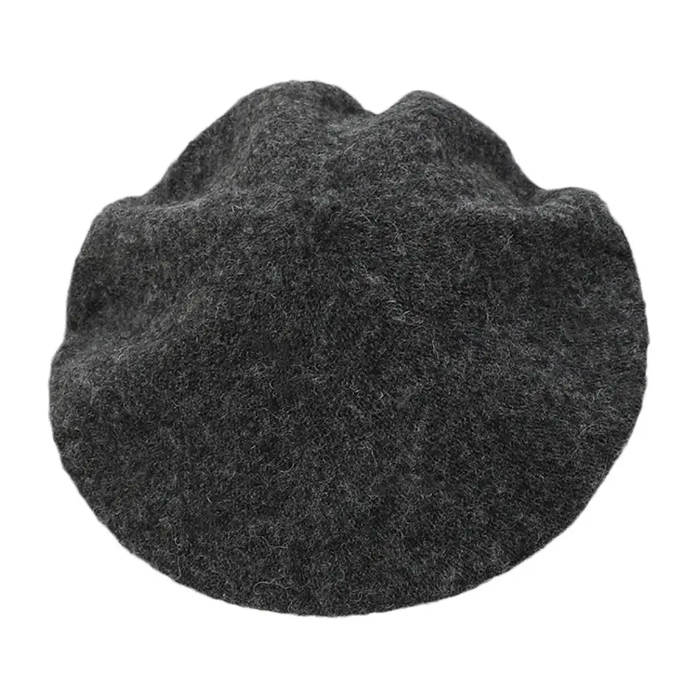 Mode Warme Winter Wolle Baskenmütze Einfarbig Retro Französisch Künstler Hut Alle Abgestimmt Elegante Plain Cap Dame – Detail 4