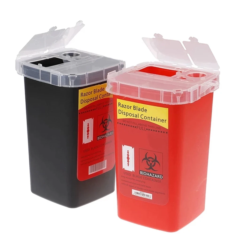 Barber Shop Accessories Feather Razor Blade Disposal Case Trash Can Easy to Be Cleaned Disposable Recycling Bin Box