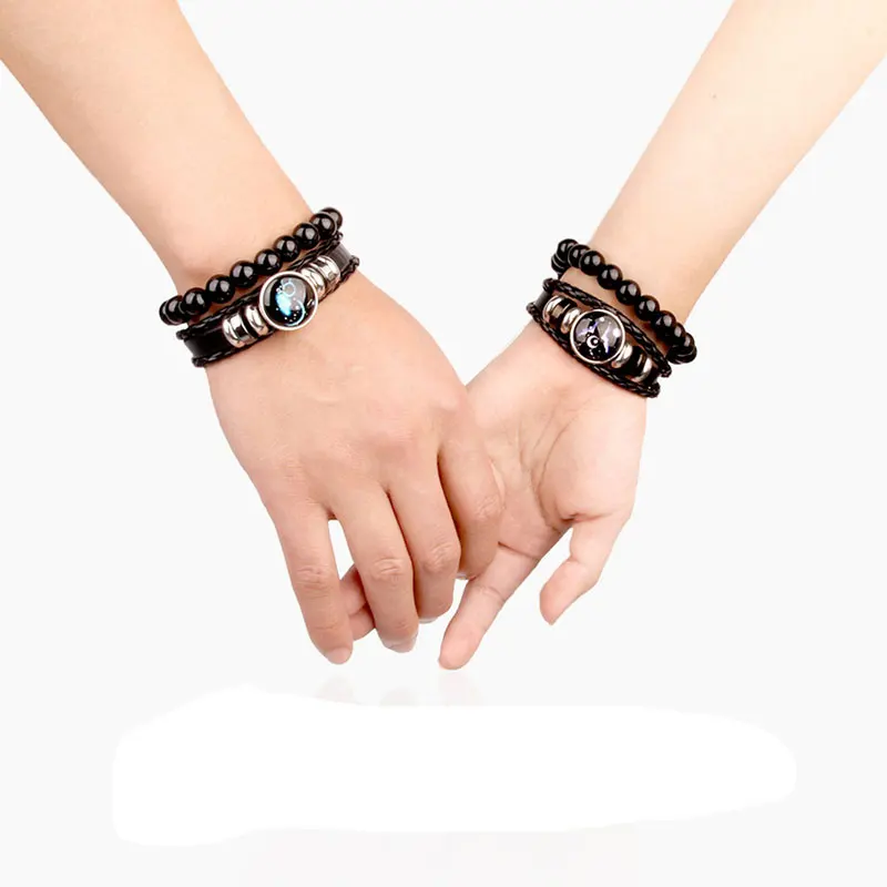 MAOKE New Luminous 12 Constellation Bracelet Mens Bracelets 2018