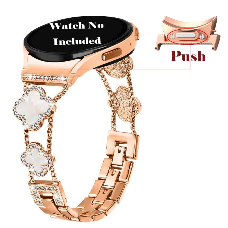 Elegant Stainless Steel Diamond Bracelet Strap