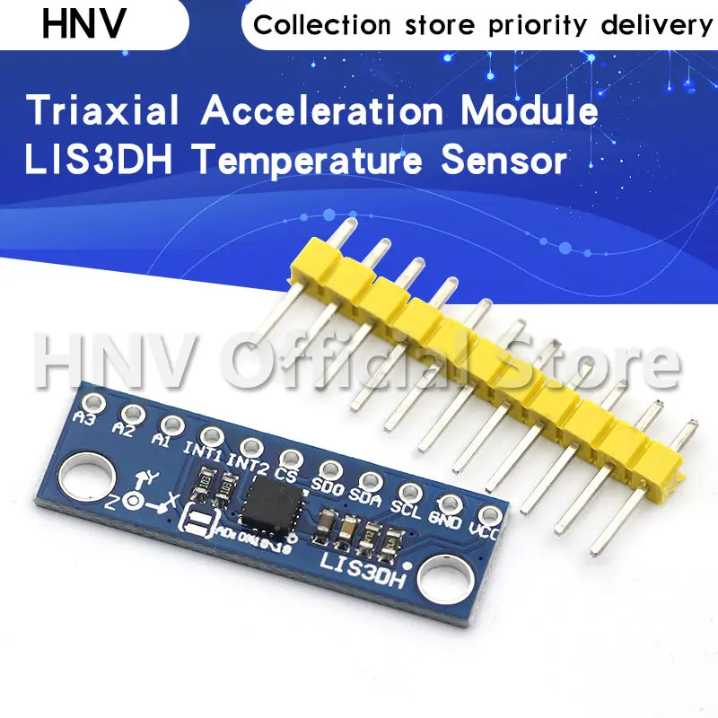 Lis3dh sensor de temperatura triaxial, três conversores de acelerômetro