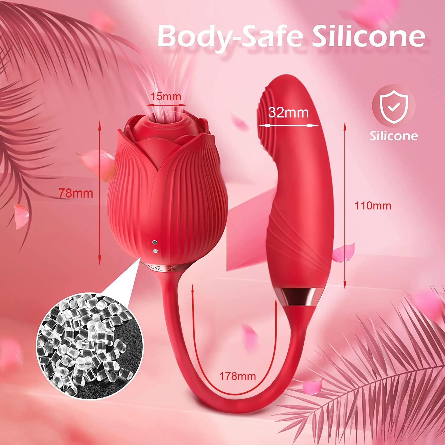 Rose-Sucking Vibrator for Women Swing Dildo Clit Sucker Nipple Clitoris Stimulation Vibrators Female Sex Toys for Adults