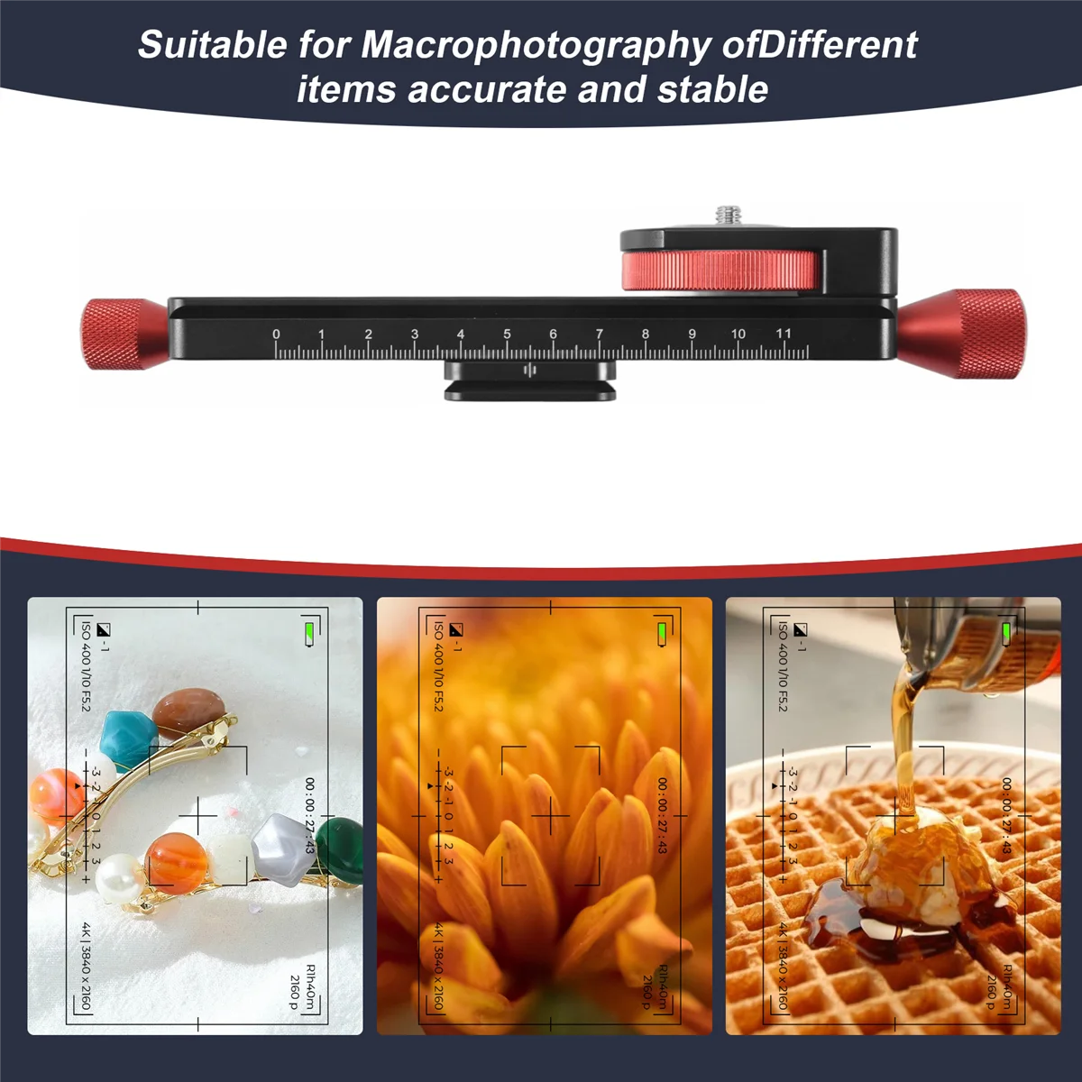 All Metal Wormdrive Macro Rail Fine Focus Focusing Arca / Rrs Lever Clamp Compatible-Elect