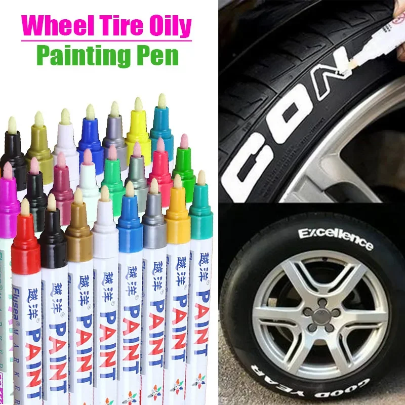 Car Paint Scratches Repair Brush Pen Waterproof Water Paint Marker for Car Tire Tread Care