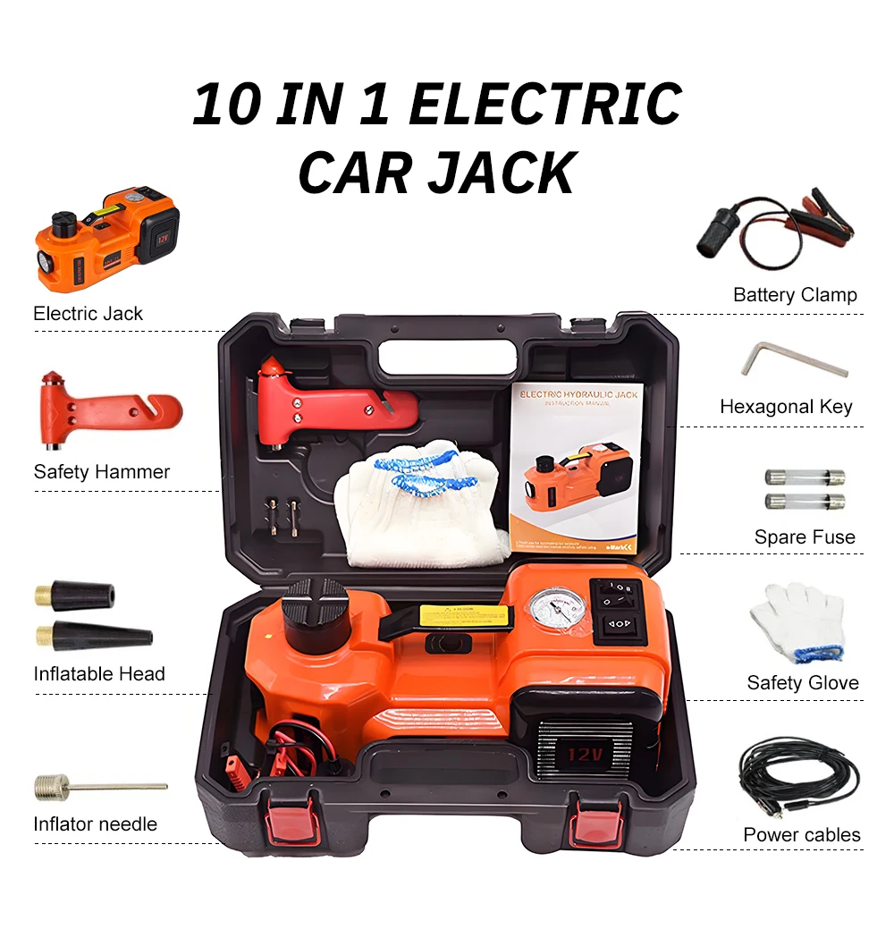 Electric Hydraulic Jack 12V 3-in-1 Jack SUV Off-Road Car Lifting Jack Tire Chang