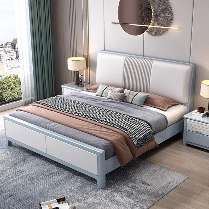 Nordic Bedroom Bed Organizer Salvaspazio Queen Size Letto Matrimoniale Storage Multifunzionale Camas Matrimoniales Mobili Moderni