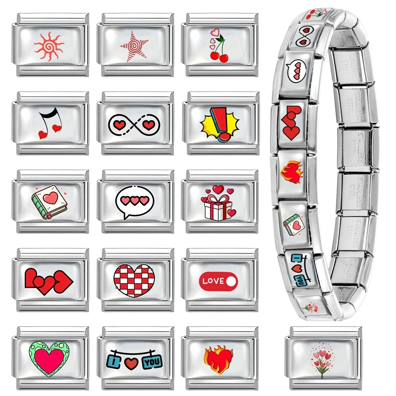 DIY Red Color Italian Charm Bracelet