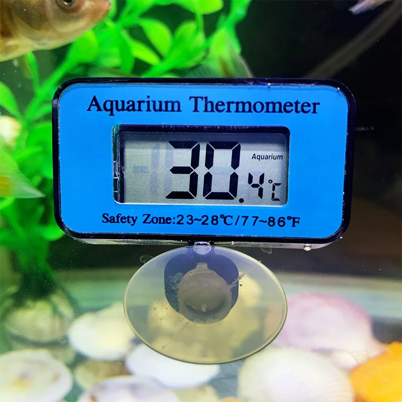 Aquarium Thermometer LCD Digital with Probe Suction Cup Fish Tank Water Electronic Measurement