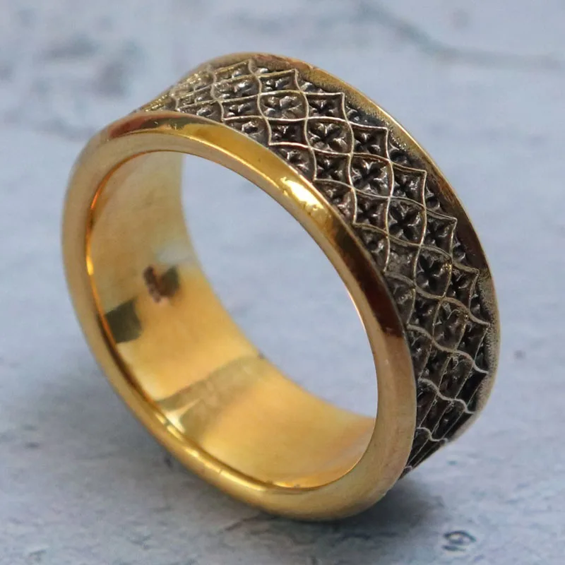 

12.5g Goth Wedding Band Oxidized Vintage Gothic Couple Gold Rings 925 Solid Sterling Silver Ring