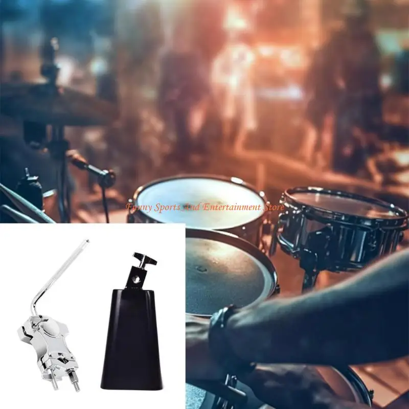 C4DE Drum-Zubehör-Kombination inklusive Universal-Kugelklemme und Cowbell Drumstick für einfache Percussion-Erweiterung – Detail 9