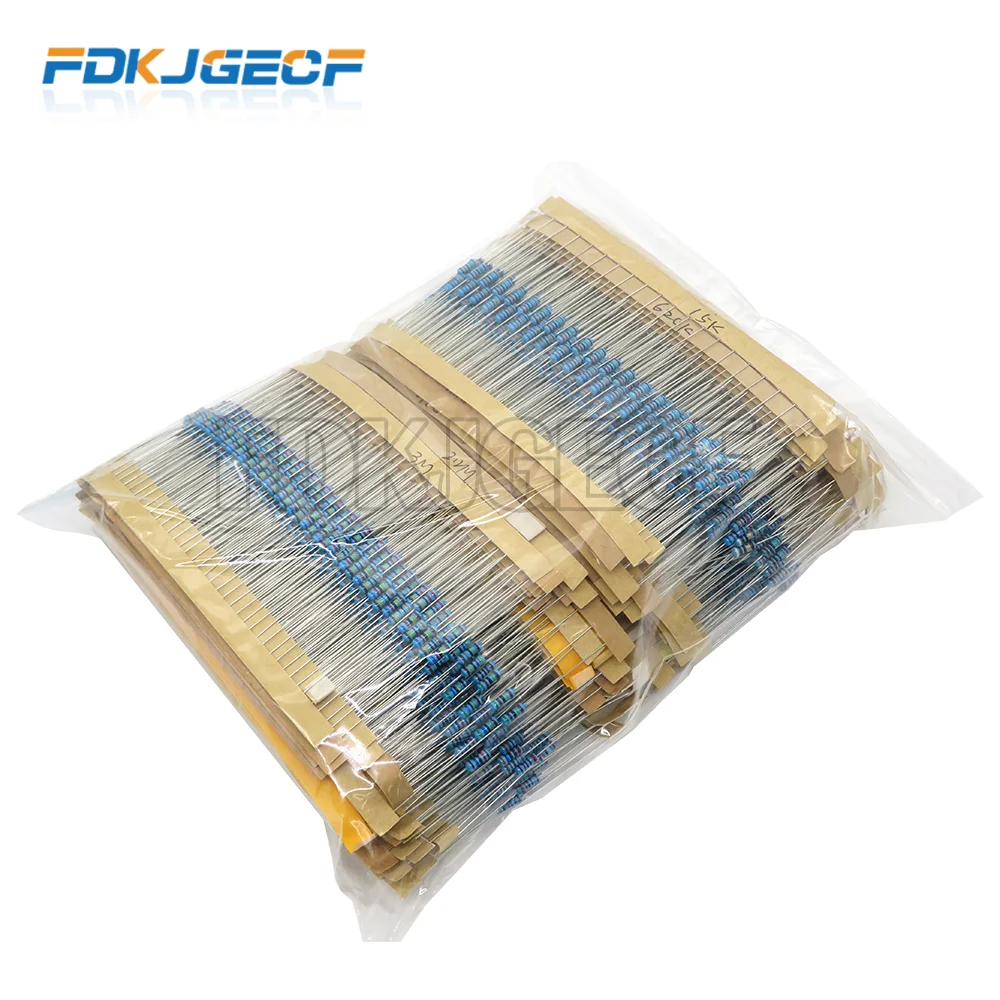 

3120pcs 156Values Electric Unit 1/4W Power Metal Film Resistor Kit 1R-10M 1% Tolerance Assortment Set 1ohm-10Mohm samples pack