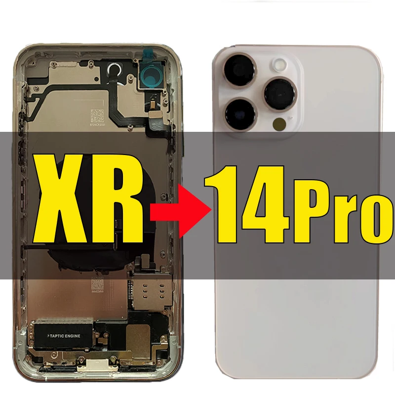 

Full Assemble Big Camera For iPhone XR like 14pro Stainless Housing,for iPhone 14 Pro Diy Backshell Replacement with Dual Sim