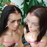 Lagos – perruque Bob Lace Frontal Wig naturelle, cheveux lisses, courts, blond foncé, 13x4 HD, sans colle, pre-plucked, prêt à porter 5