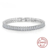 Bracelet de luxe en argent Sterling 925 pour femmes, bijoux à la mode, fiançailles, mariage, Glamour, 18CM 1