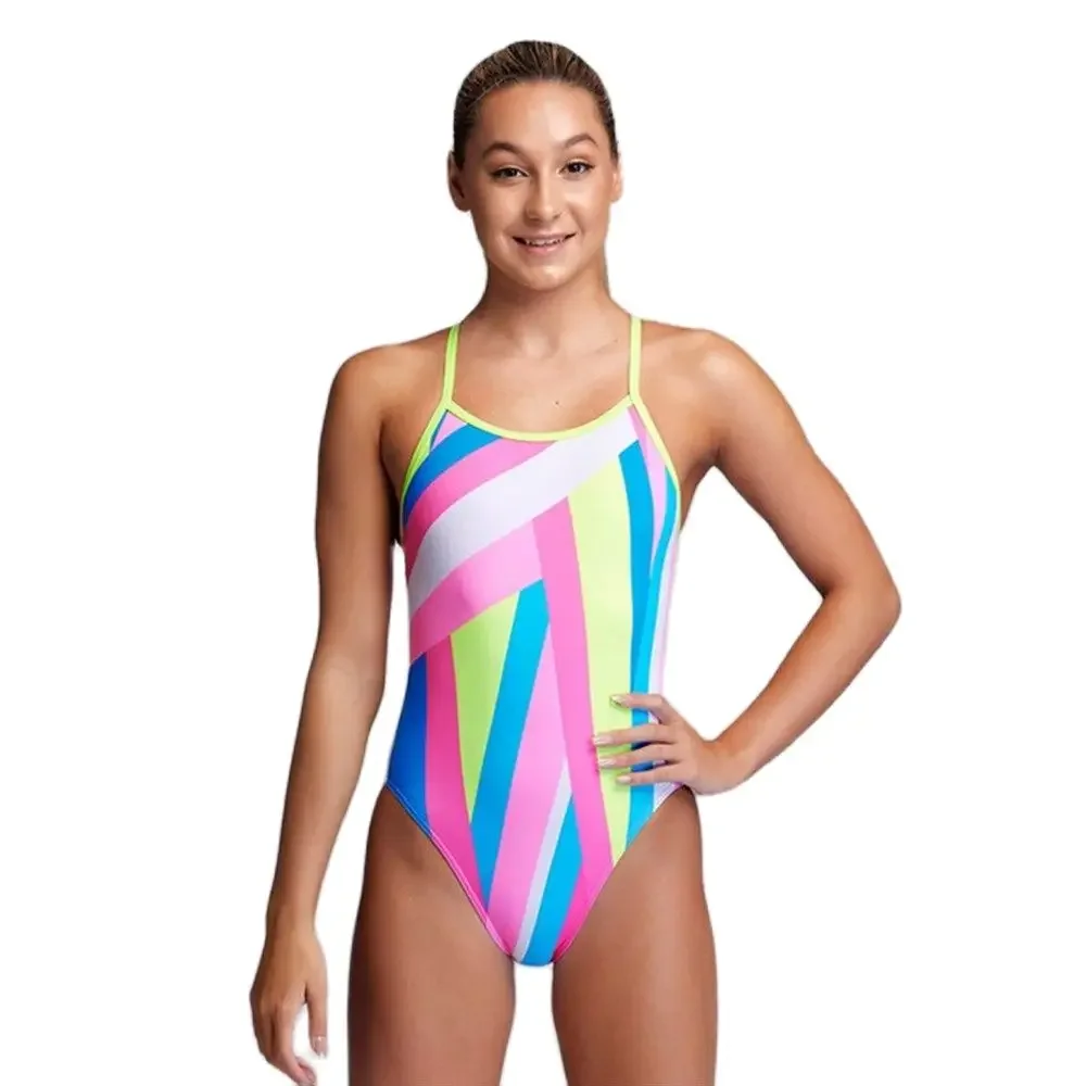 Girls Swimsuit Swimmer One-piece Thin Shoulder Strap Comfortable Suit Functional Training Open Water Swimming Skinsuit