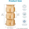 Kids Rotating Bookshelf Tower, Small Corner Bookshelf for Small Space, 360 Display 3 Tier Floor Standing Montessori Bookshelf 3